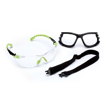 1000-Series, Kit, Foam, Strap, Green/Black, Clear Scotchgard Anti-fog Lens